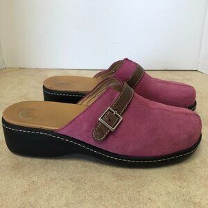 Rockport Pink Suede Leather Mule Clogs Size 7.5